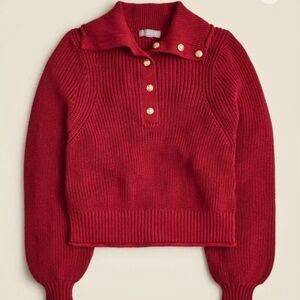 NWT J.Crew Ribbed Cotton Button-Collar Sweater small